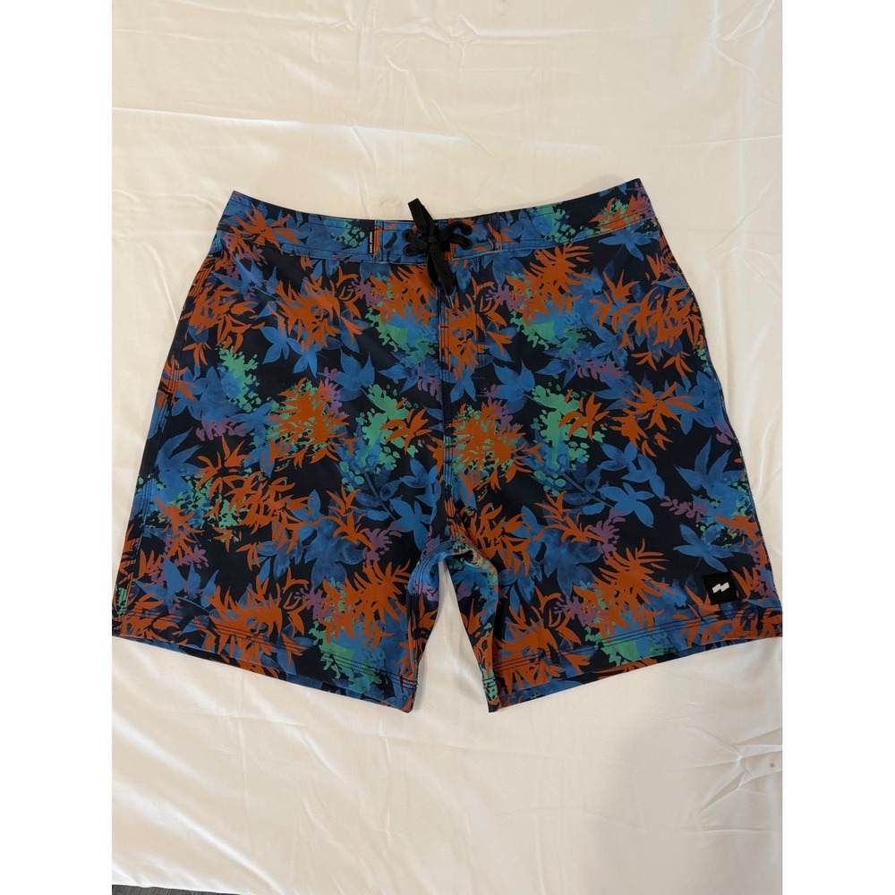 Banks Journal Primary Board Shorts Floral Tropical Swim Trunks Navy 31 Surf Wear